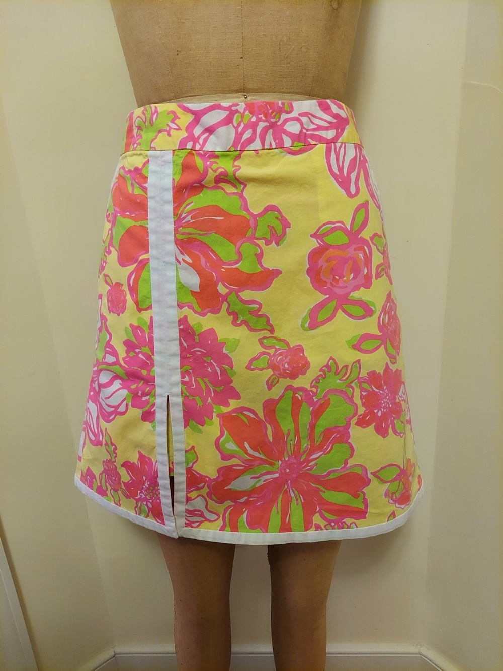Lilly Pulitzer Yellow, Pink & Lime Floral Skirt